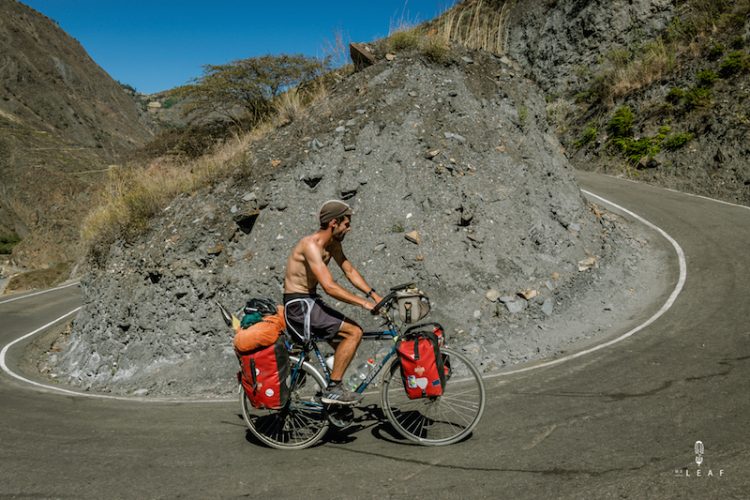 The car-free cycling route in Peru