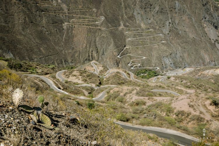 The car-free cycling route in Peru